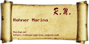 Rehner Marina névjegykártya